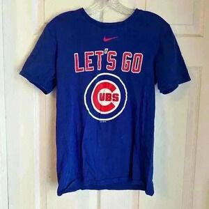 Nike Chicago Cubs shirt Jersey Let's Go Cubs TShirt Mens Sz S MLB Baseball